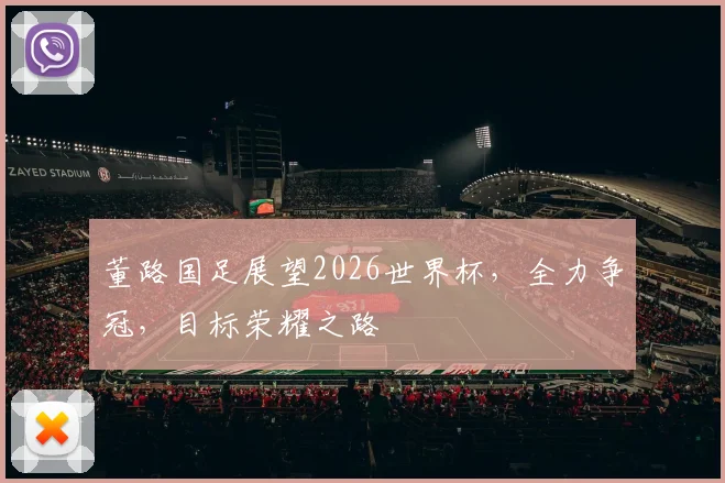 董路国足展望2026世界杯，全力争冠，目标荣耀之路